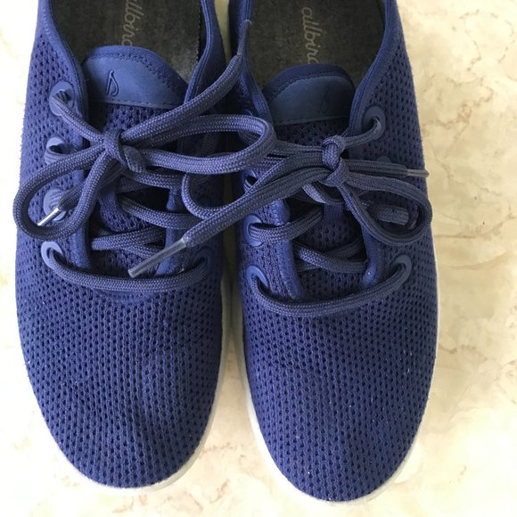 Allbirds Tree Runner Sz 9 Eco Friendly Wool Shoes Navy Blue and White - Picture 5 of 11